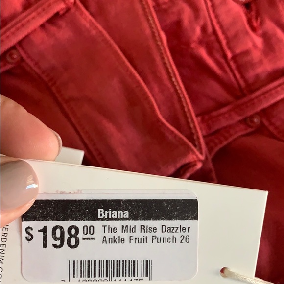 Mother mid rise dazzler ankle red jeans - Picture 8 of 11